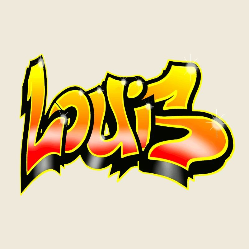 Louis Graffiti Jaune Rouge