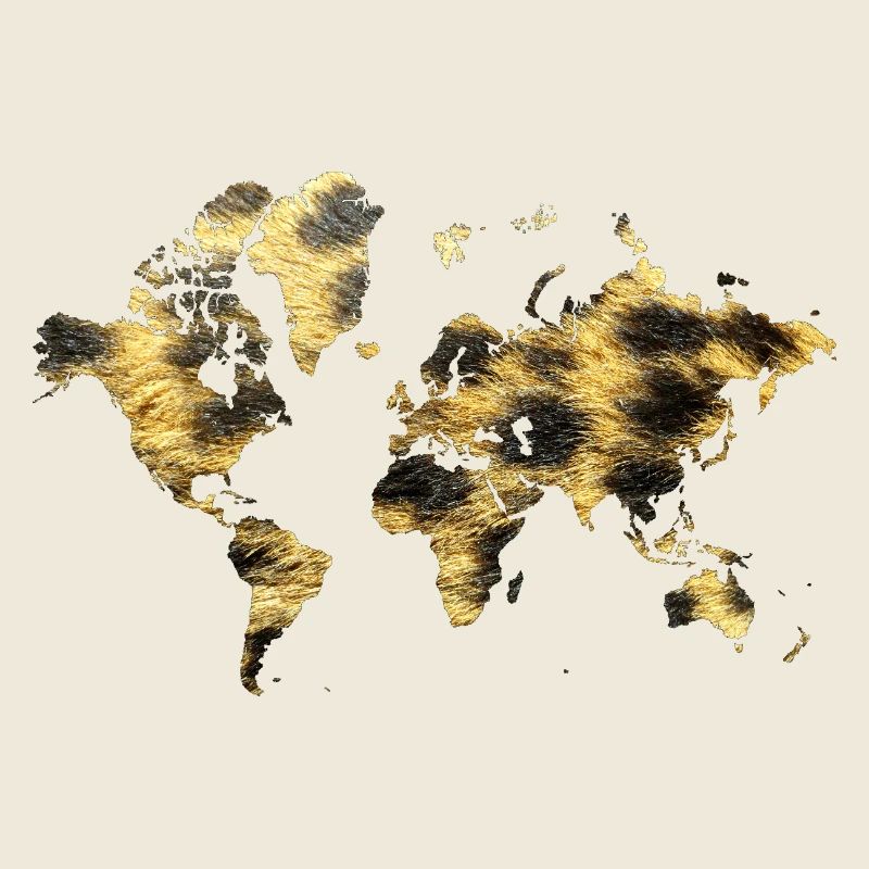 World Map Animal Pattern