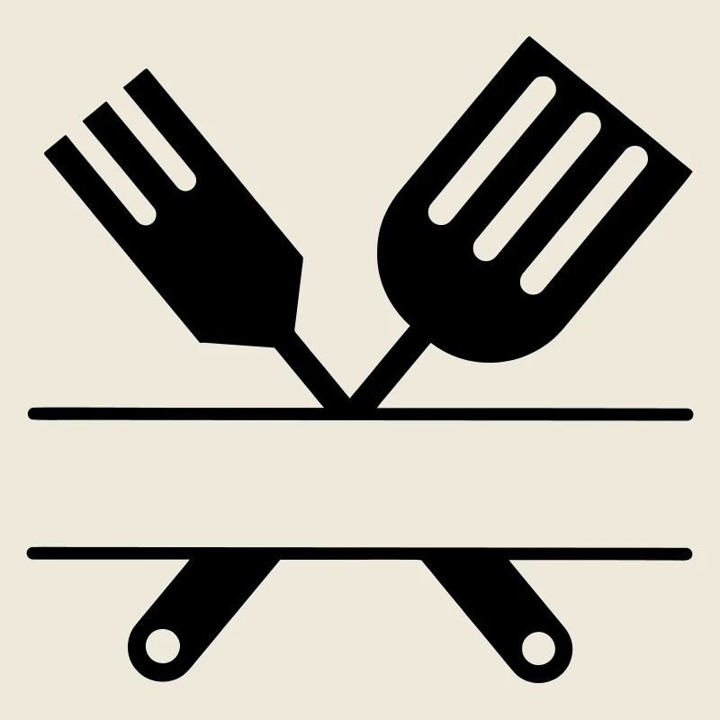 Monogramme de couverts emblème de barbecue