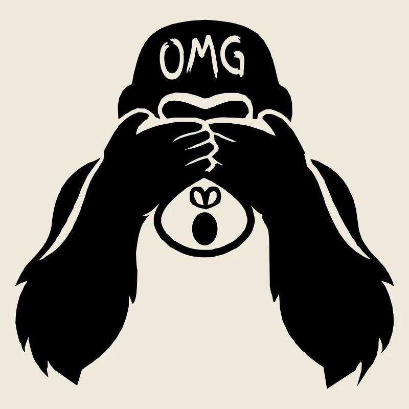 Drôles de mains de singe devant le visage - Gorilla OMG2