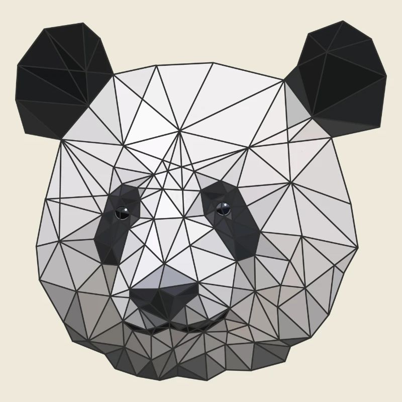 Polygonal Panda Bär Low Poly Kunst Dreieck Formen