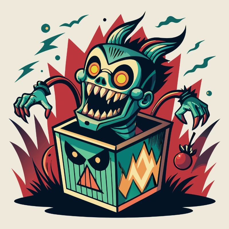 Monster Jack-in-the-Box - Retro Horror Spaß