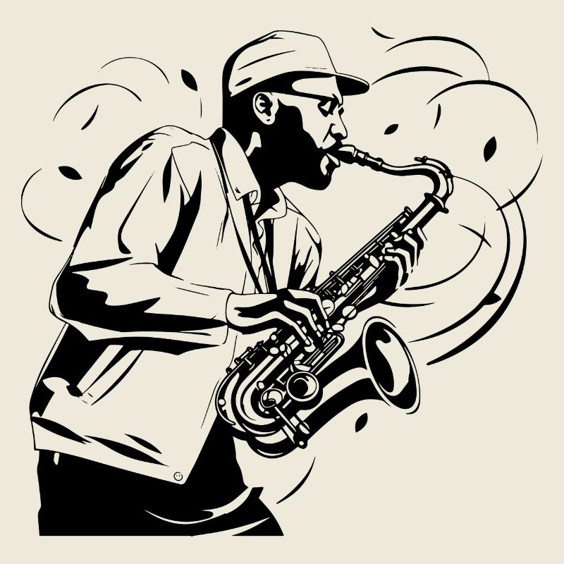 Dessin de saxophoniste