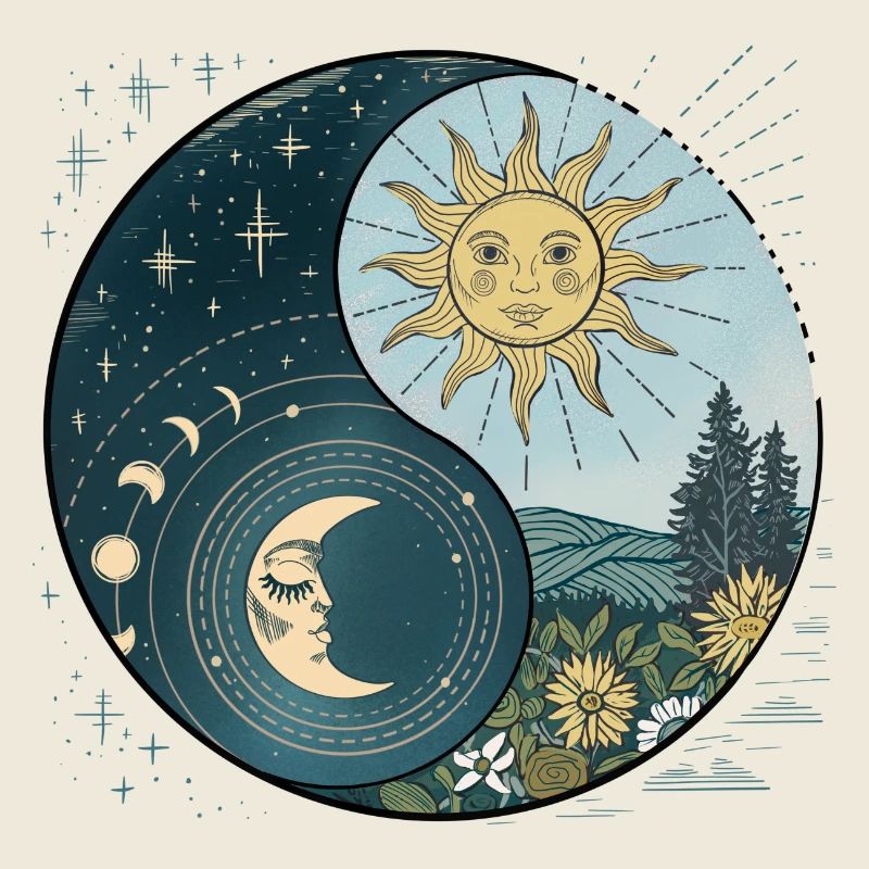 Yin Yang Soleil et Lune Harmonie Céleste