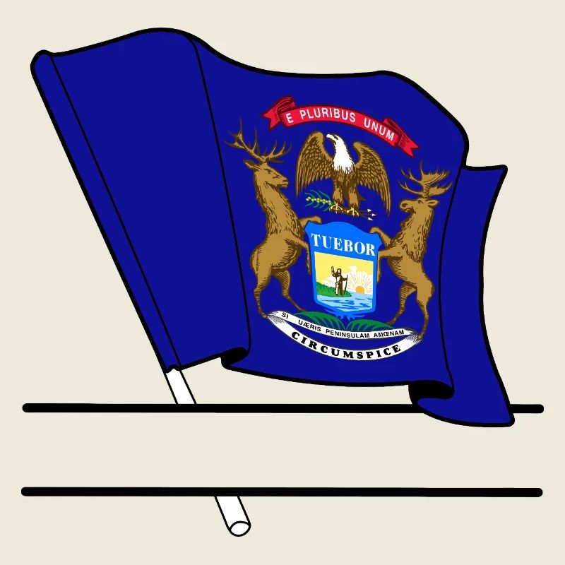 Bannière de texte Flag Michigan