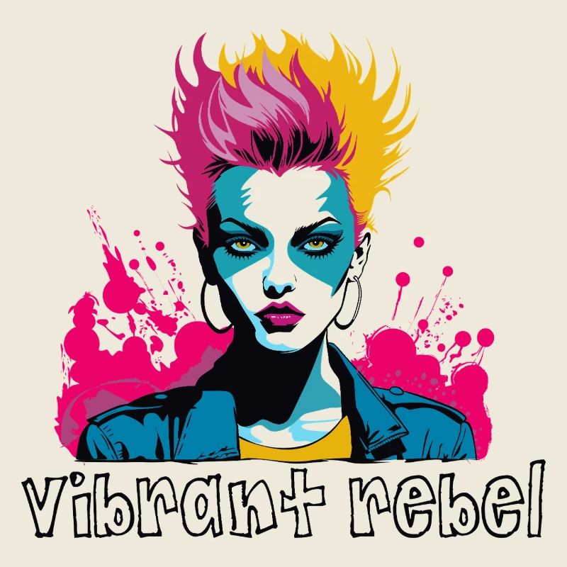 Vibrant rebelle - Portrait Pop Art explosif