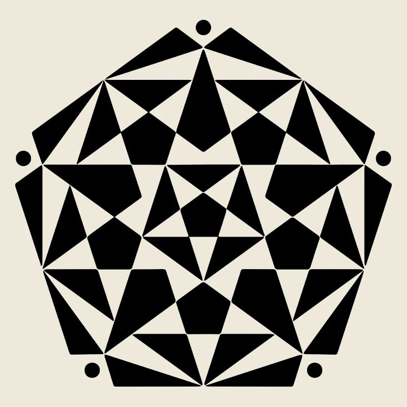 Fractal Pentagram Star Design