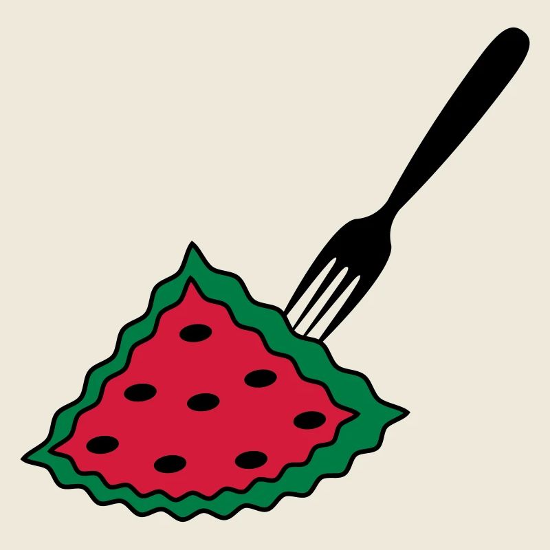 Melone mit Gabel