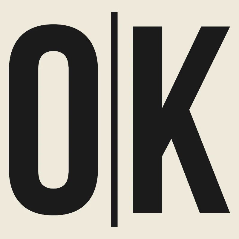 OK Split Monochrome Logo
