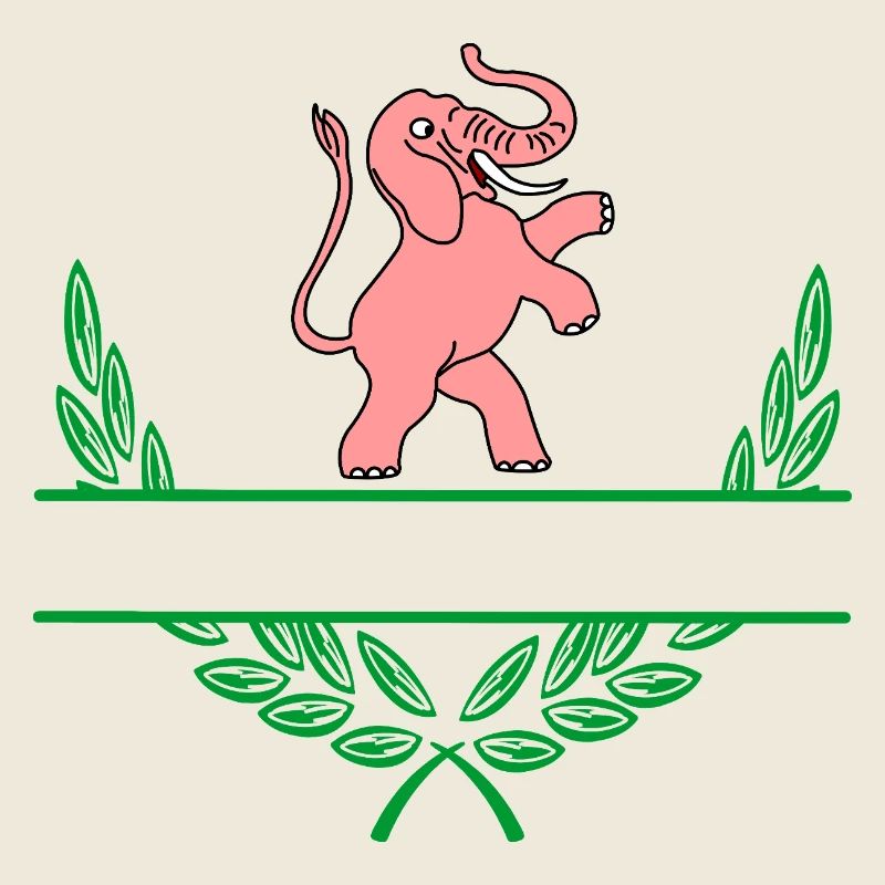 Éléphant rose avec espace de noms