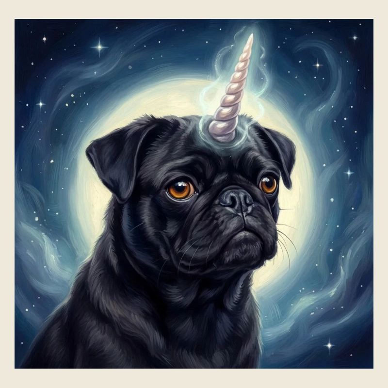 Kosmischer Einhorn-Mops