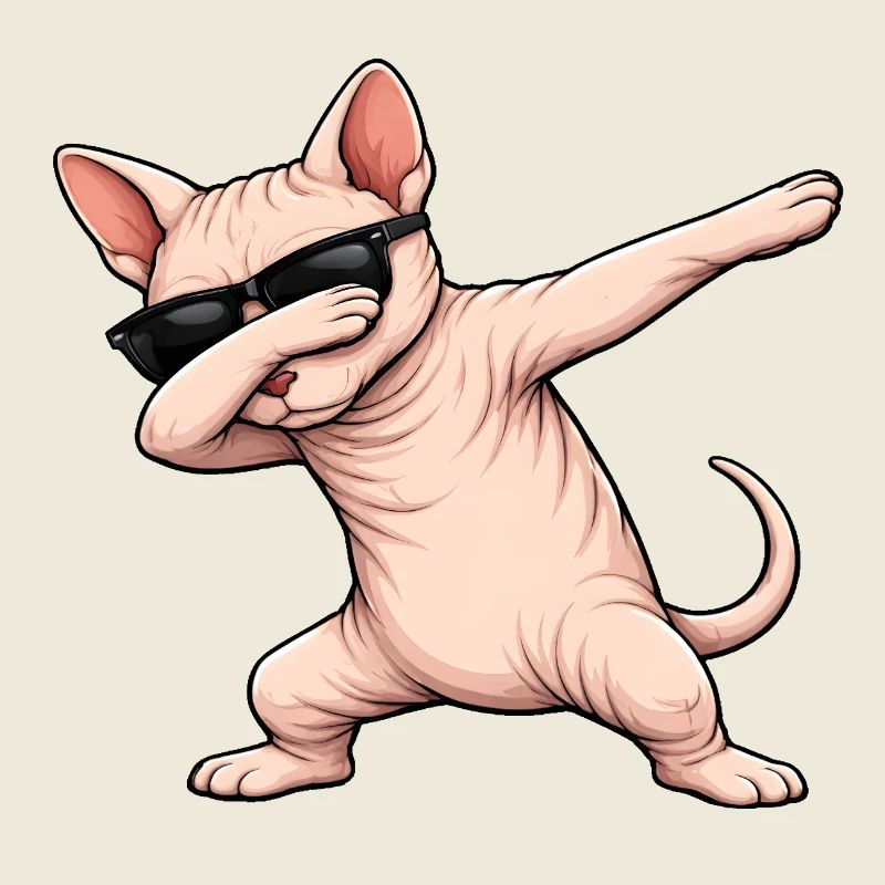 Dabbing Sphynx Cat