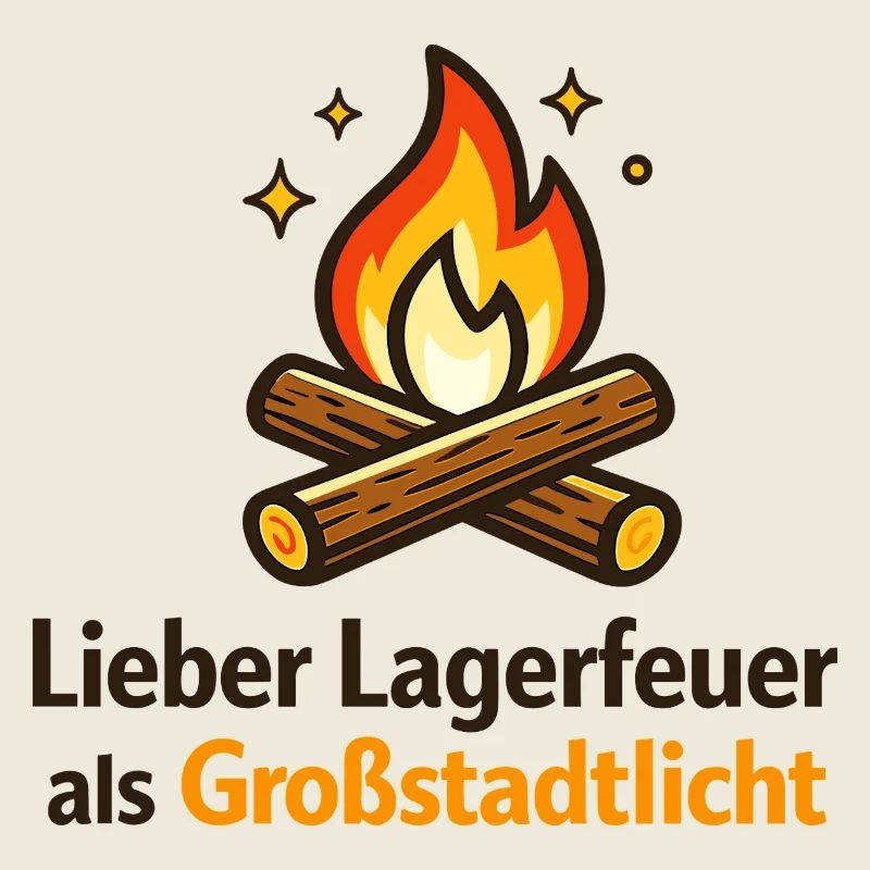 Lagerfeuer gegen Großstadtlicht