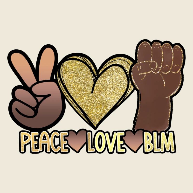 Peace Love BLM Black Lives Matter African Pride