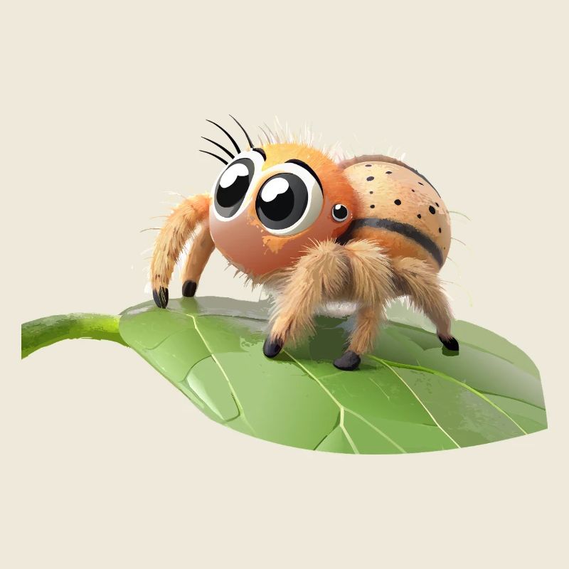 Petite araignée philippus curieuse sur une feuille