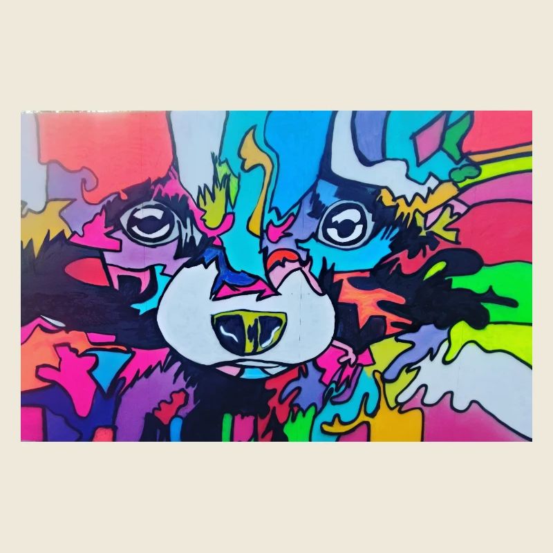Colorful raccoon