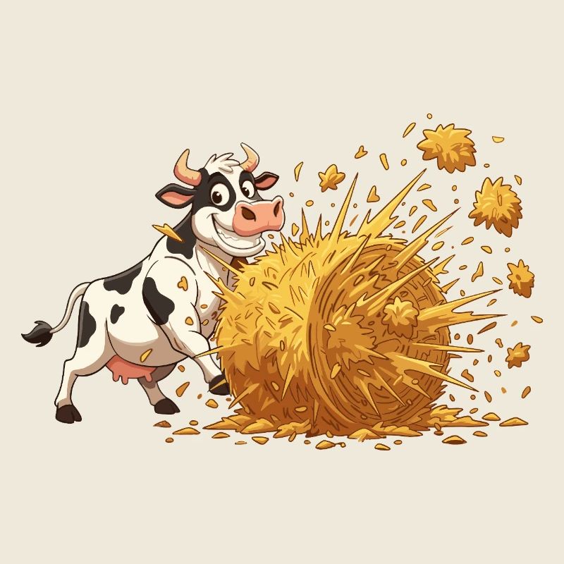 Cow and hay explosion