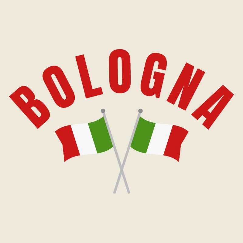 Emblème de Bologne avec drapeaux italiens croisés