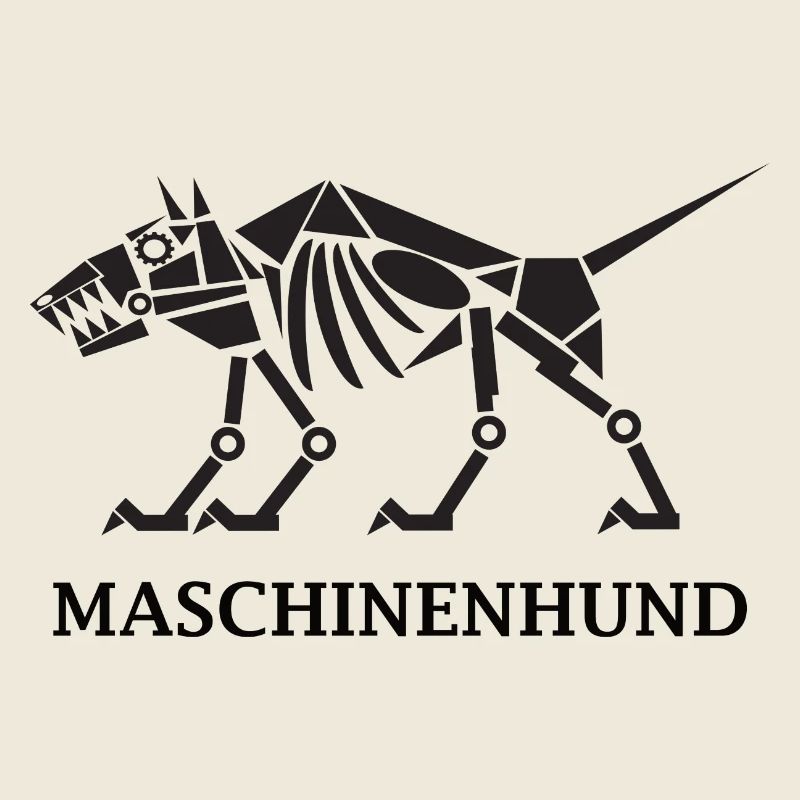 Maschinenhund mit Text