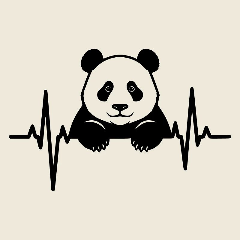 Panda im EKG – Süßes Tierdesign