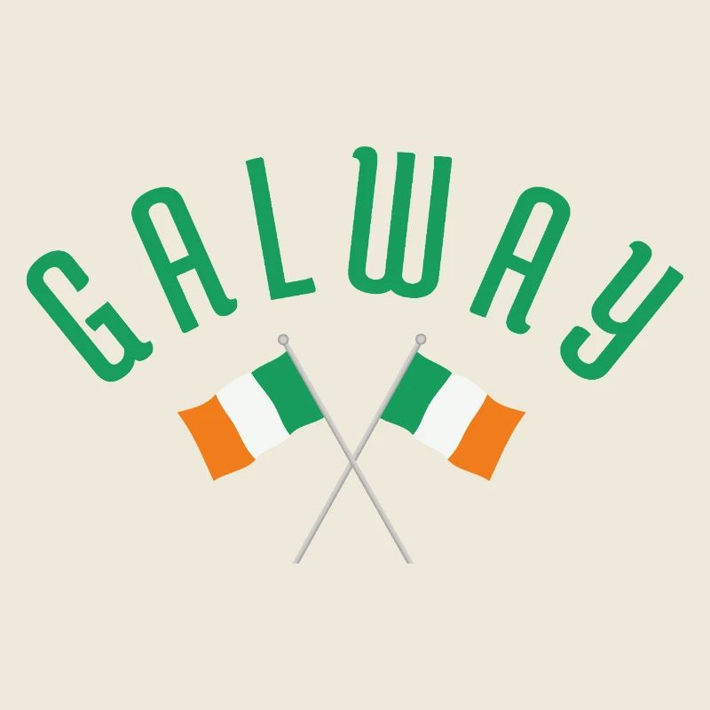 Drapeaux irlandais de Galway Crossed