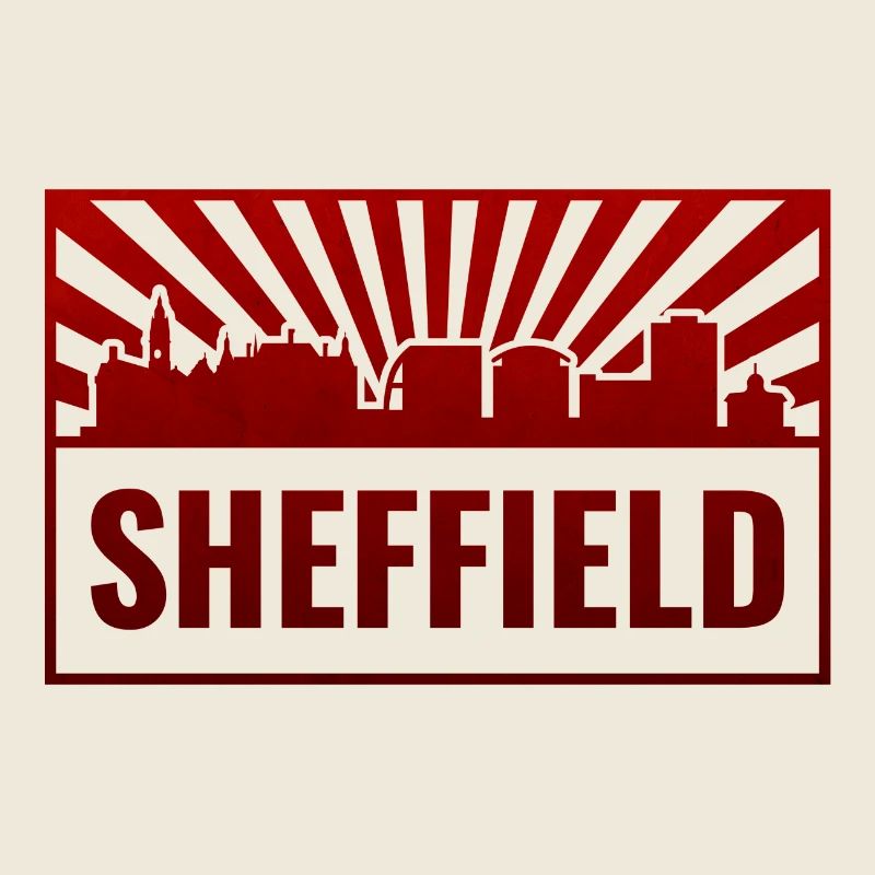 Sheffield Skyline Red Neon