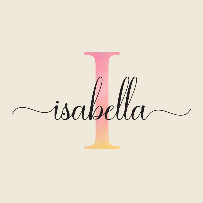 J | Monogramme | Nom | Isabelle |Aquarelle