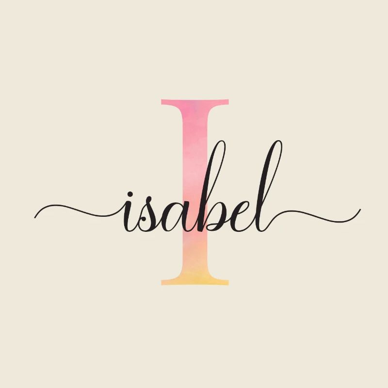 I | Monogramm | Name | Isabel |Watercolor
