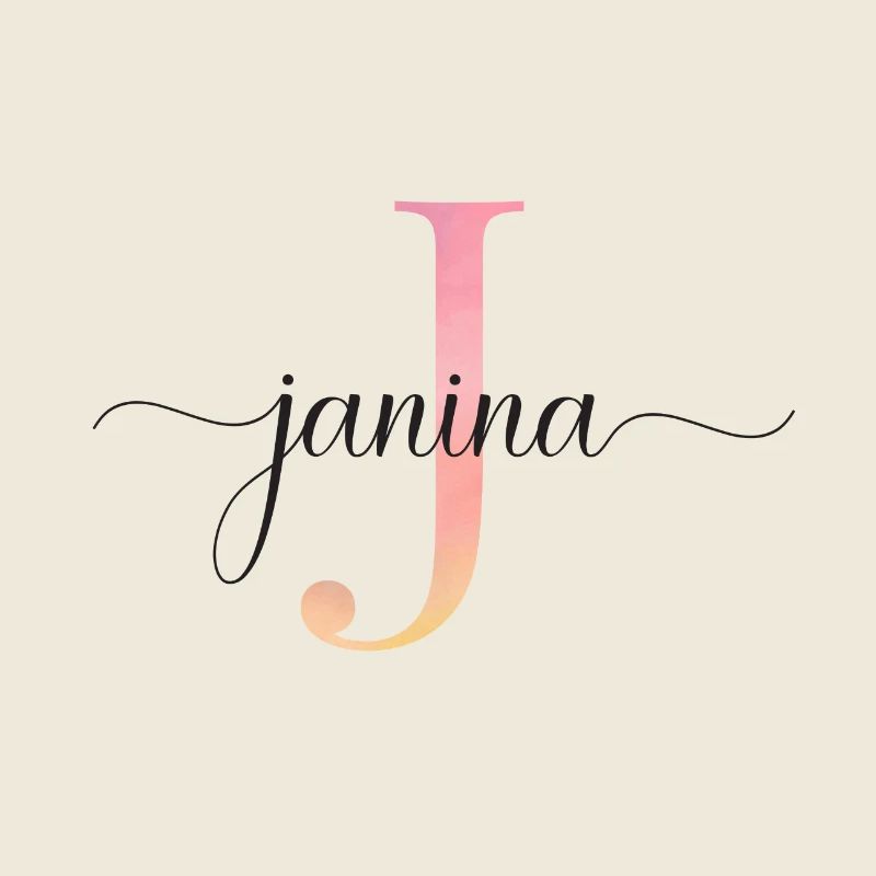 J | Monogramm | Name | Janina |Watercolor