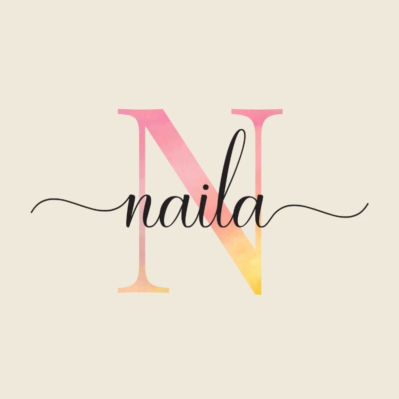 N | Monogram | Name | Naila |Watercolor