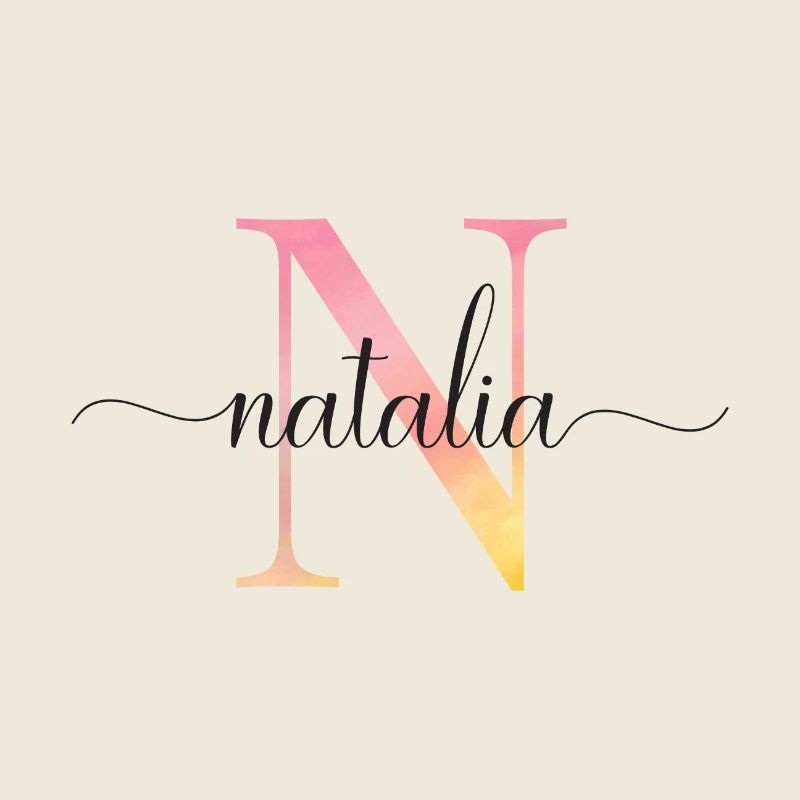 N | Monogramme | Nom | Nathalia |Aquarelle