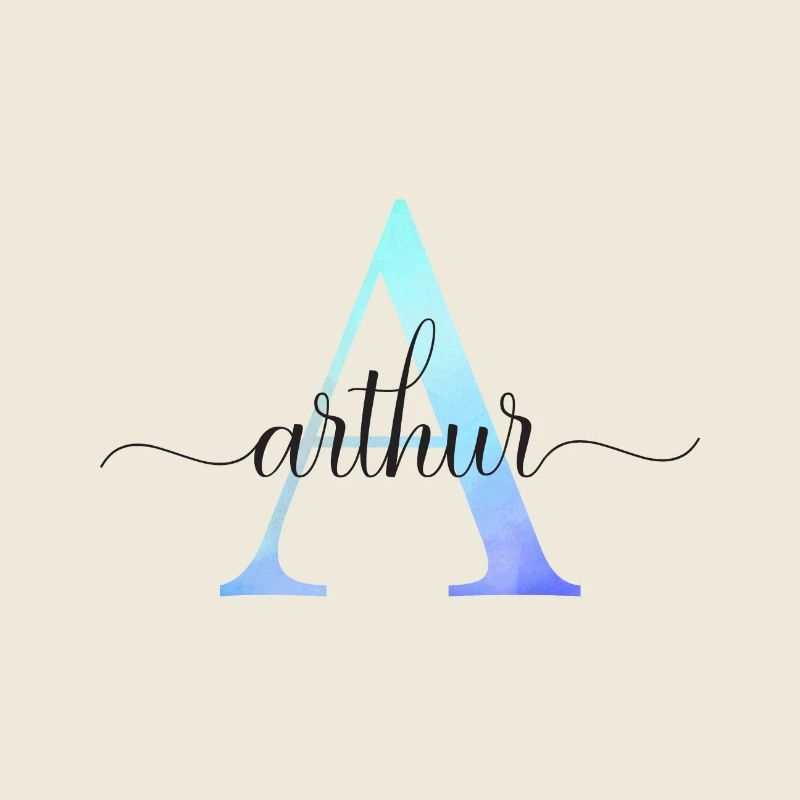 A| Monogramm | Name | Achim | Watercolor
