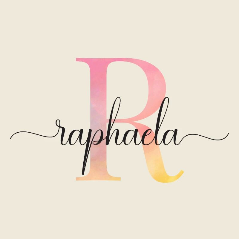 L | Monogramme | Nom | Raphaëla |Aquarelle