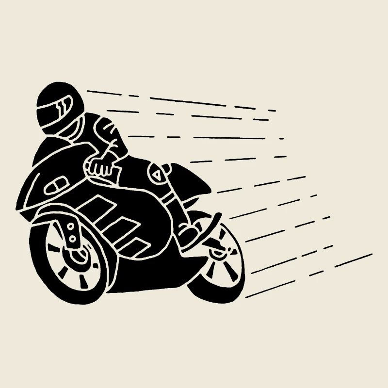 Schwarzer Biker und Geschwindigkeit