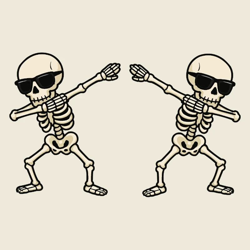 Duo de danse skeleton avec lunettes de soleil