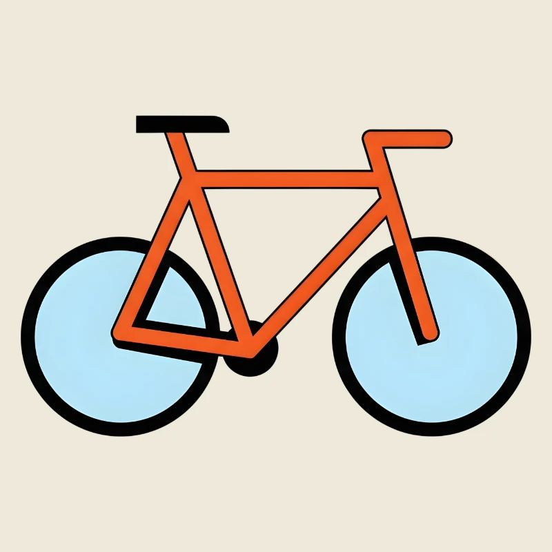 Orange Bicycle Silhouette in Pop Style