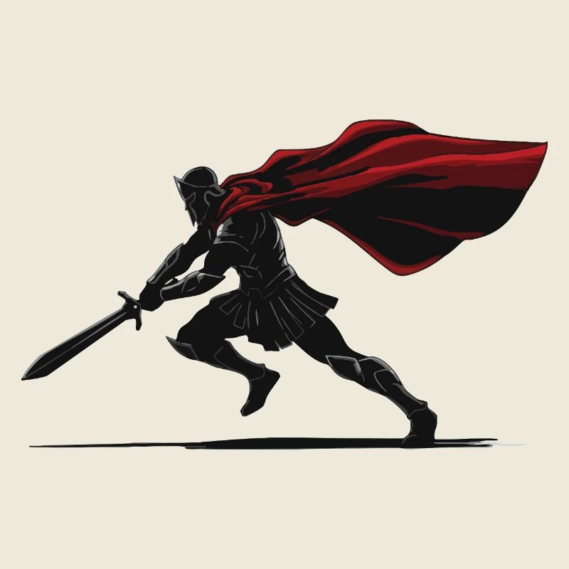 Spartan Warrior Shadow Sword Mascot Warrior
