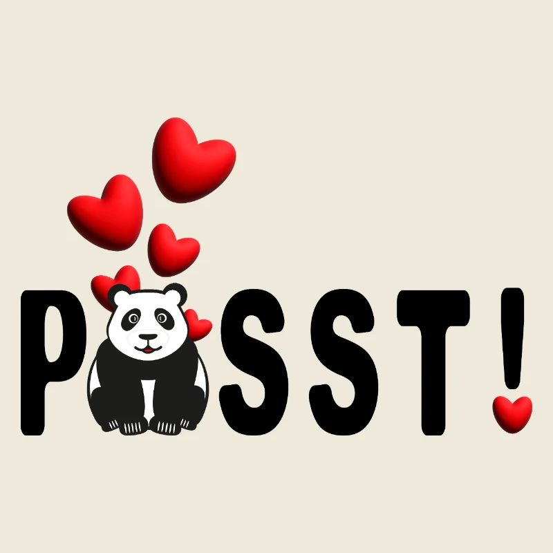 Panda Liebe Passt mit vielen süßen Herzen.