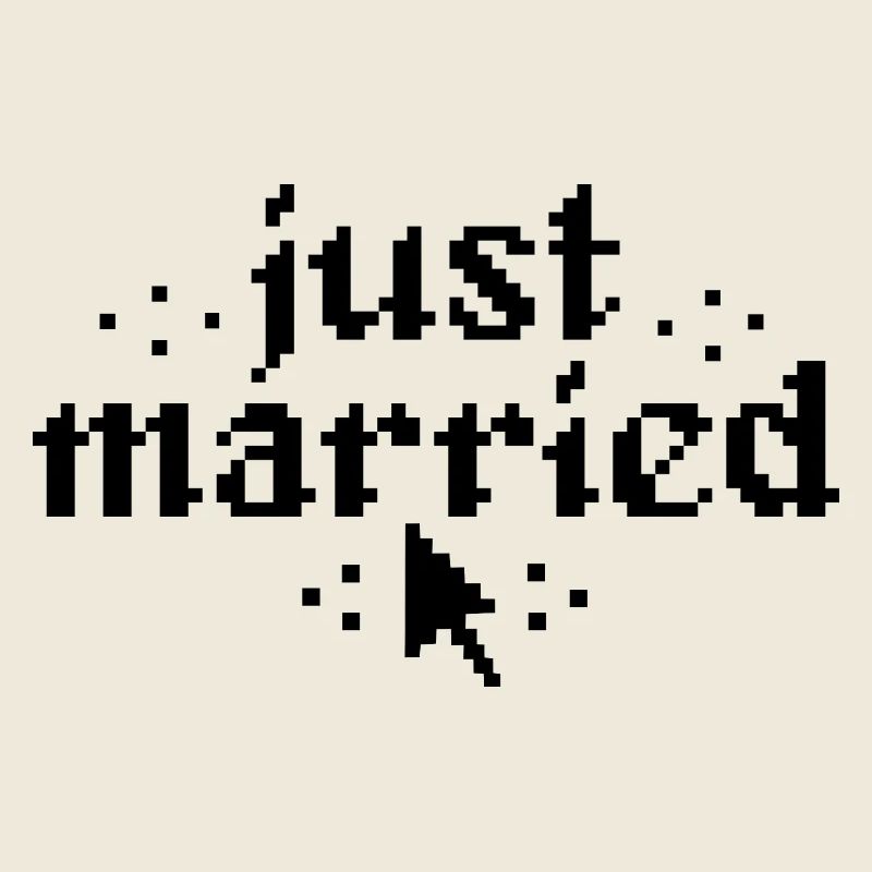 Just Married Pixel Wedding Gift