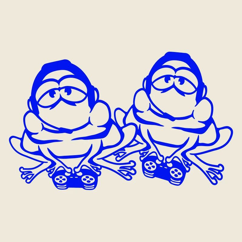 2 Frogs Gamer Nerd Gaming Controller Game Team