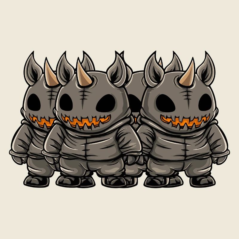 Nashorn Halloween Team Comic Lustig