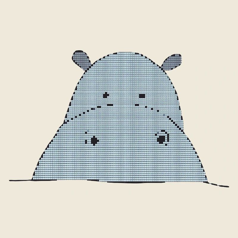 Hippopotame adapté aux pixels