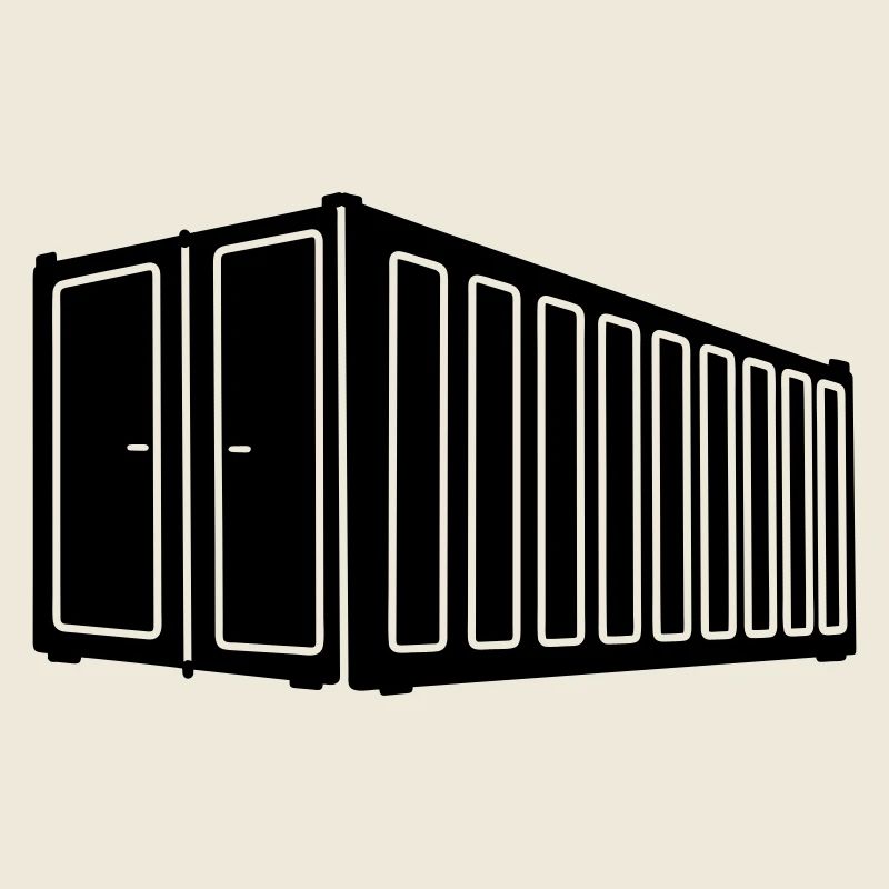 Seecontainer-Schattenbild Logistik-Logo