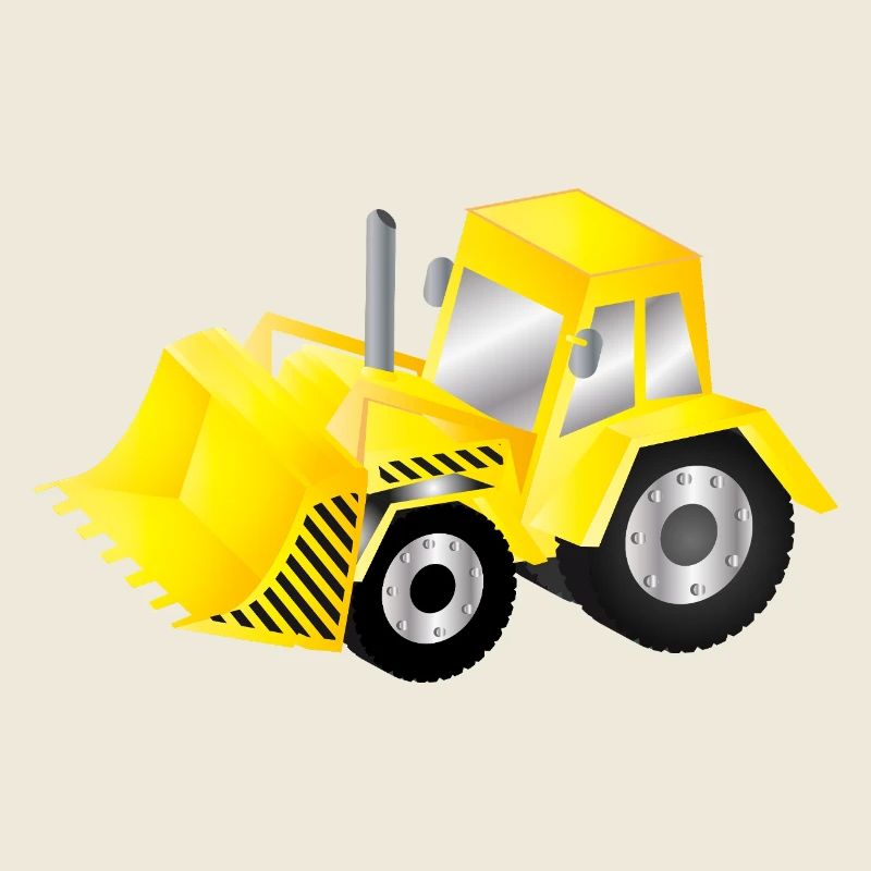 Strahlend gelber Bagger mit Power