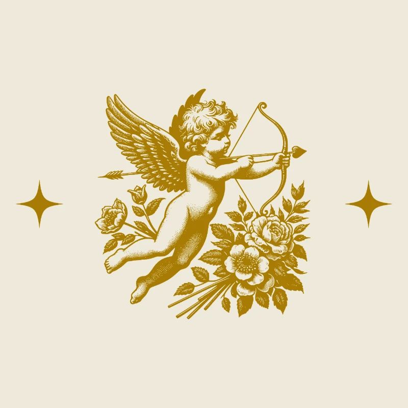 Cupid Doré et Fleurs