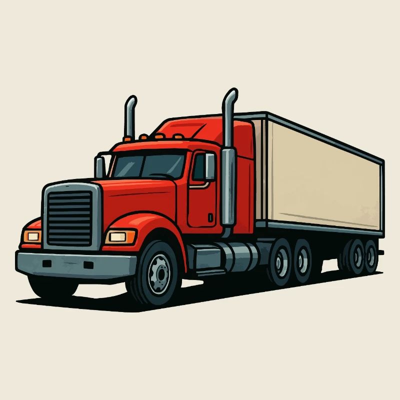 Camion rouge dessin animé