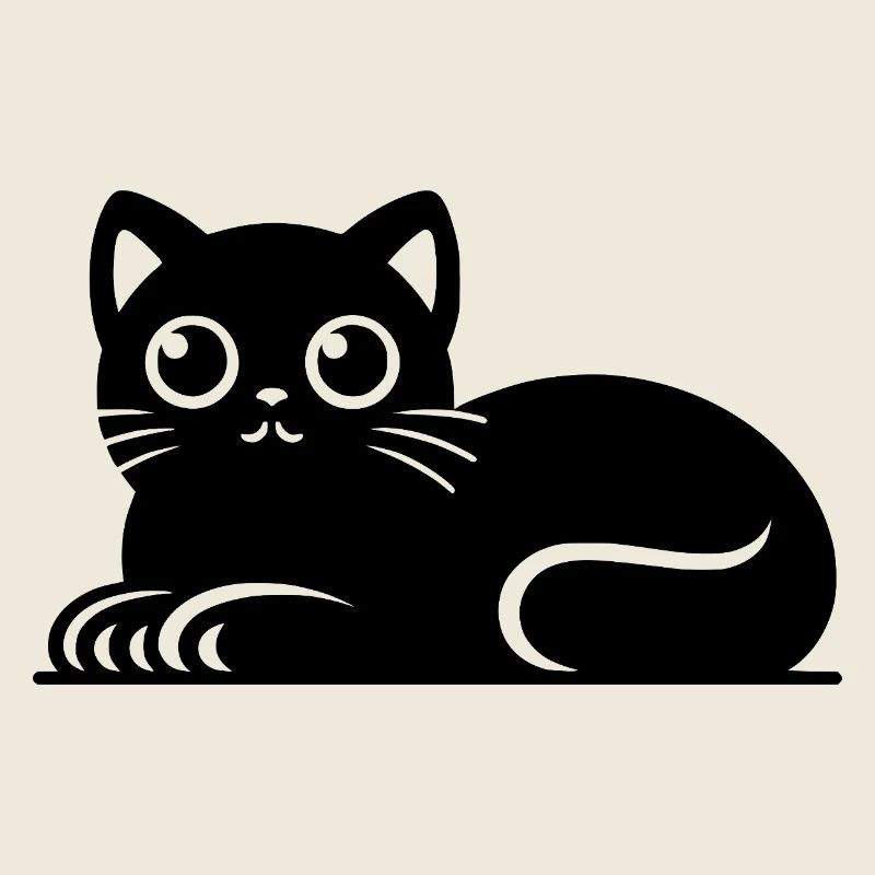 Dessin mignon de style tatouage de chat chat