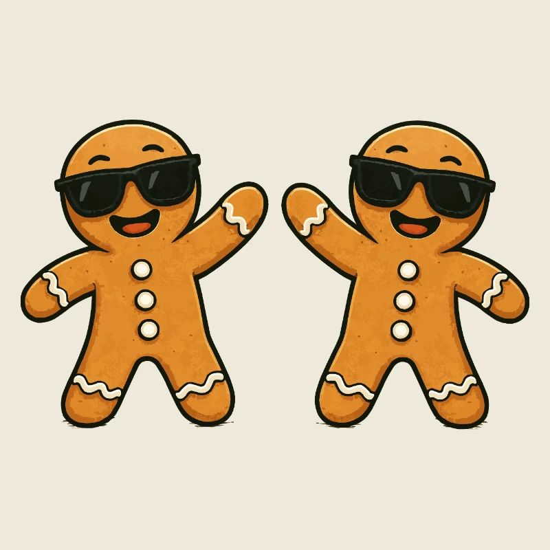 Gingerbread men with sunglasses