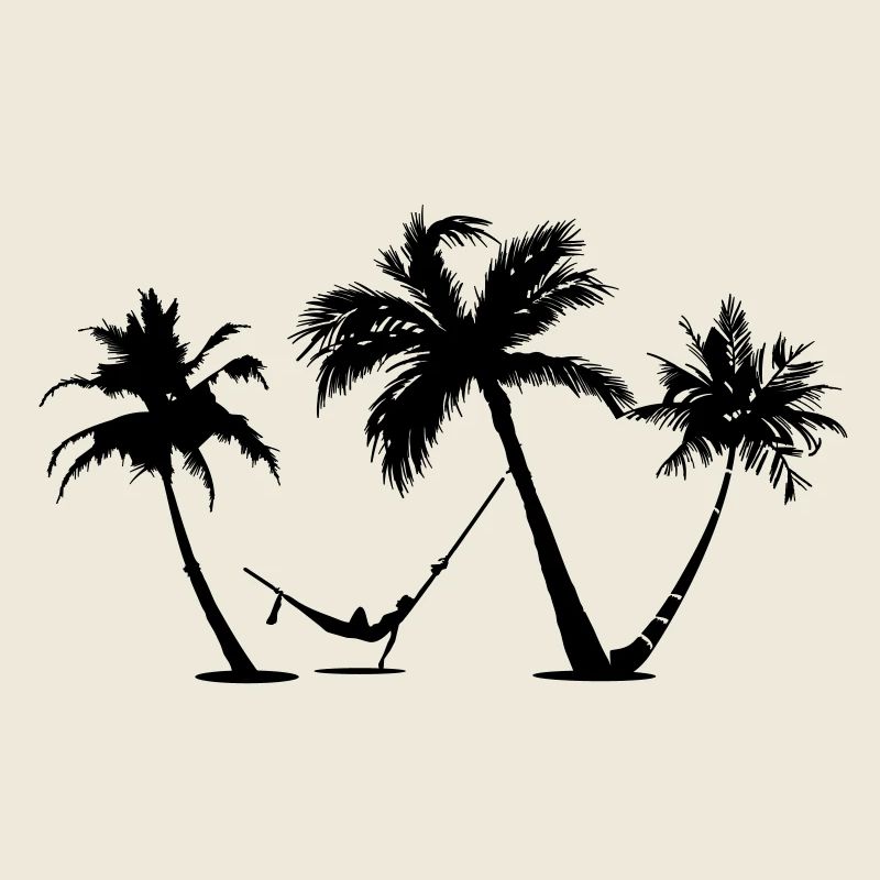 Holiday under palm trees in a hammock