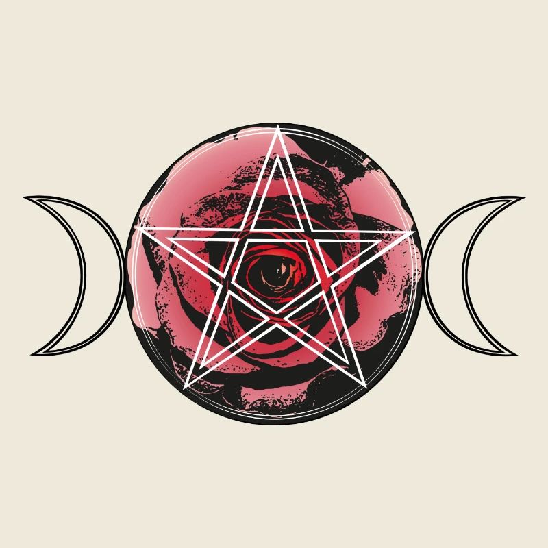 Triple Lune Triquetra Lune avec Pentagramme